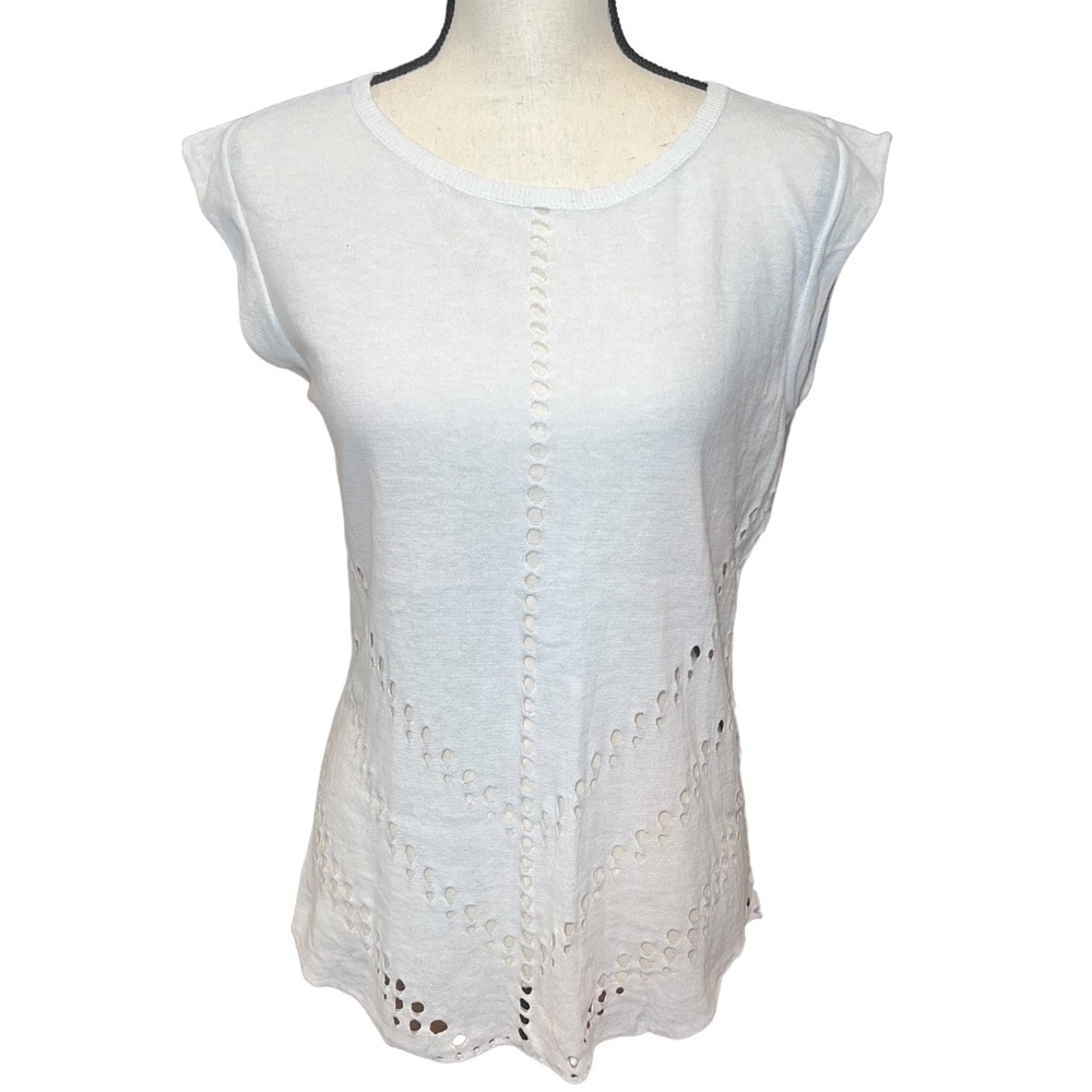 ARYN K White Cut Out Tank Top